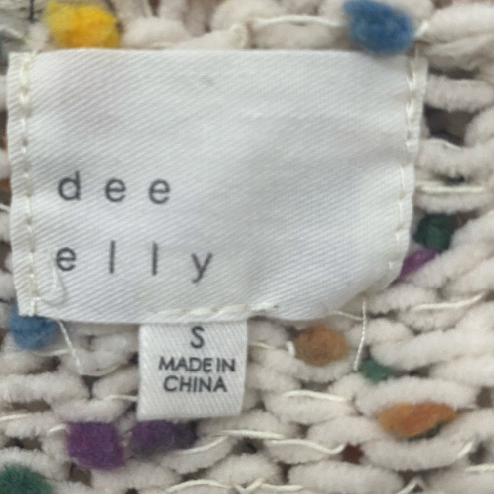 DEE ELLY Women’s Sweater Popcorn Funfetti Knit Distress Drop Shoulder Size Small - Picture 12 of 16